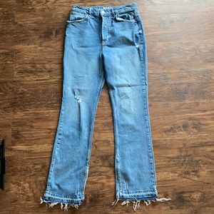 Free People High Waisted Bell Bottom Jeans, 31